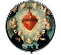 Pastillero de corazón sagrado, caja de caramelos, religiosa, espiritual, católica, religión, Jesús, fe, joyería, joyería de cristal, joyería fotográfica