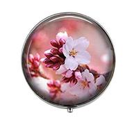 Pastillero de cristal con diseño de flor de cerezo