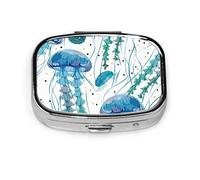 Pastillero de dibujos animados bajo el agua Seafish medusa pastillero para bolsillo o monedero lindo pequeño pastillero contenedor viaje pastillero organizador