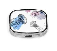 Pastillero de dibujos animados bajo el agua Seafish medusa pastillero para bolsillo o monedero lindo pequeño pastillero contenedor viaje pastillero organizador