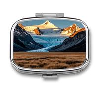Pastillero de Estados Unidos Magnífico pico glaciar prados de agua, pequeño pastillero para bolsillo de bolso, organizador de píldoras de medicina de 3 compartimentos, pastillero portátil de viaje