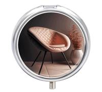 Pastillero de estilo moderno para silla, bonito pastillero redondo, portátil, organizador de vitaminas para medicina, bolsillo