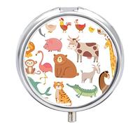 Pastillero de flamenco, jirafa, pingüino, lindo pastillero, organizador de pastillas, 2 compartimentos