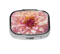 Pastillero de flores rosas, organizador de píldoras de metal, pastillero portátil para bolsillo o bolso, organizador decorativo de medicamentos, contenedor de vitaminas