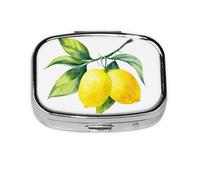 Pastillero de frutas frescas amarillo brillante con 2 compartimentos, organizador portátil