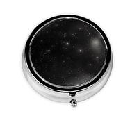 Pastillero de galaxyround en blanco y negro, organizador redondo de 3 compartimentos, pastillero de viaje portátil para viajes.