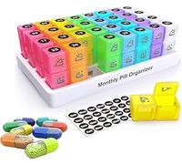 Pastillero de gran capacidad, organizador de pastillas de un mes dos veces al día con 32 compartimentos