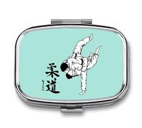 Pastillero de judo japonés, portátil, organizador de pastillas de viaje, pastillero para bolsillo de bolso