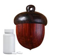 Pastillero de madera con de nuez de pino, organizador de píldoras