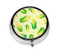 Pastillero de maíz verde delicioso, estuche para medicamentos con 3 compartimentos, organizador portátil
