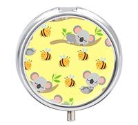 Pastillero de mapache oso y abeja lindo organizador de pastillas diario 2 compartimentos