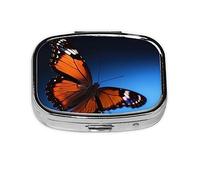 Pastillero de mariposa, organizador de píldoras de metal, pastillero portátil para bolsillo o bolso, organizador decorativo de medicamentos, contenedor de vitaminas