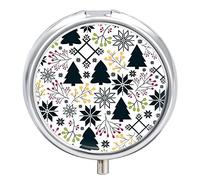 Pastillero de metal con diseño de copo de nieve para árbol de Navidad, pastillero portátil, organizador de medicamentos