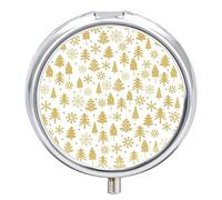 Pastillero de metal con diseño de copos de nieve para árbol de Navidad, organizador de medicamentos y vitaminas