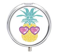 Pastillero de metal con diseño de piña, organizador de medicamentos, contenedor de vitamina