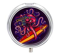 Pastillero de metal con diseño de pulpo, organizador de medicamentos, contenedor de vitamina