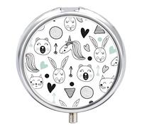 Pastillero de metal con diseño de unicornio, organizador de medicamentos, contenedor de vitamina