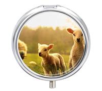 Pastillero de metal con forma de alpaca, portátil, organizador de medicamentos, contenedor de vitamina