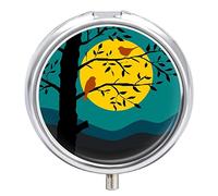 Pastillero de metal con forma de árbol y luna, organizador de medicamentos, contenedor de vitamina