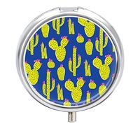 Pastillero de metal con forma de cactus, portátil, organizador de medicamentos, contenedor de vitamina