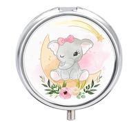 Pastillero de metal con forma de elefante, organizador de medicamentos y vitaminas, contenedor portátil