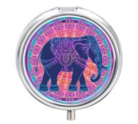 Pastillero de metal con forma de elefante, organizador de medicamentos y vitaminas, contenedor portátil