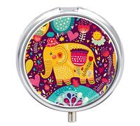 Pastillero de metal con forma de elefante, organizador de medicamentos y vitaminas, contenedor portátil