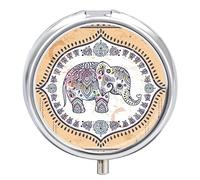 Pastillero de metal con forma de elefante, organizador de medicamentos y vitaminas, contenedor portátil