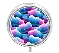 Pastillero de metal con forma de nubes, organizador de medicamentos, contenedor de vitamina