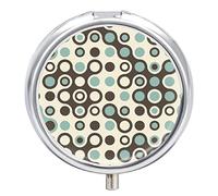 Pastillero de metal con patrón de puntos portátil, organizador de medicamentos y vitaminas, contenedor