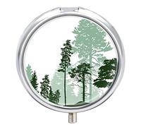 Pastillero de metal, diseño de árboles forestales, organizador de medicamentos, contenedor de vitamina