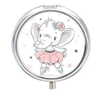 Pastillero de metal, diseño de elefante, ballet, organizador de medicamentos, contenedor de vitamina
