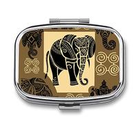 Pastillero de metal, diseño de elefante, portátil, organizador de medicamentos, contenedor de vitamina