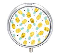 Pastillero de metal, diseño de piña, portátil, organizador de medicamentos, contenedor de vitamina