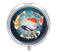Pastillero de metal Goldfish portátil, organizador de medicamentos, contenedor de vitamina