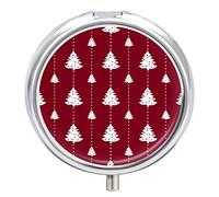 Pastillero de metal para árbol de Navidad, copos de nieve, pastillero portátil, organizador de medicamentos, contenedor de vitamina