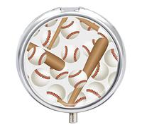 Pastillero de metal para béisbol, portátil, organizador de medicamentos, contenedor de vitamina