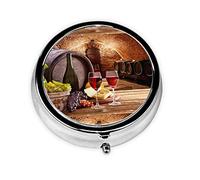 Pastillero de metal para bodega de vino tinto, organizador de píldoras, organizador de medicamentos, contenedor de pastillas