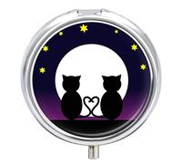 Pastillero de metal para gatos portátil, organizador de medicamentos y vitaminas