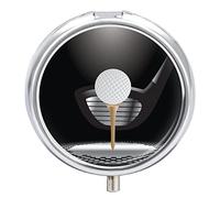 Pastillero de metal para pelotas de golf, portátil, organizador de medicamentos, contenedor de vitamina