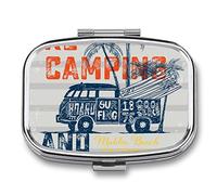 Pastillero de metal para vacaciones de verano para coche, pastillero portátil, organizador de medicamentos