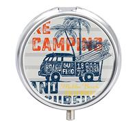 Pastillero de metal para vacaciones de verano para coche, pastillero portátil, organizador de medicamentos