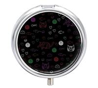 Pastillero de metal portátil para gatos, pastillero organizador de medicamentos