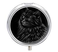 Pastillero de metal portátil para gatos, pastillero organizador de medicamentos