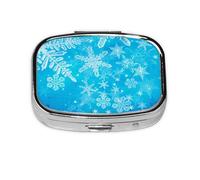 Pastillero de Navidad 3D con diseño de copo de nieve de hielo, 2 compartimentos, organizador portátil