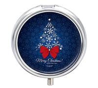 Pastillero de Navidad, árbol de copos de nieve, lindo pastillero diario, organizador de pastillas, 2 compartimentos