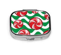 Pastillero de Navidad bastón de caramelo caramelos dulces pastillero para bolsillo o monedero lindo pequeño contenedor de pastillas organizador de pastillas de viaje
