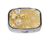 Pastillero de Navidad con diseño de bola de Navidad, 2 compartimentos, organizador portátil