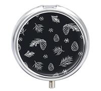 Pastillero de Navidad con diseño de plumas y pastillero con 2 compartimentos