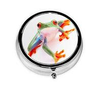 Pastillero de ojos rojos mono rana arbórea personalizado viaje pastillero redondo pastillero decorativo Metal medicina vitamina caja organizadora